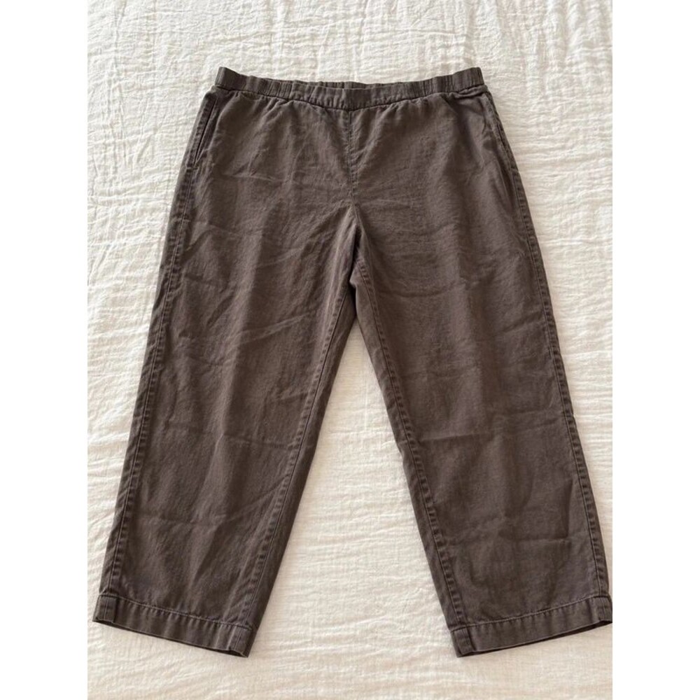 J.Jill 100% Linen Pants Women’s 3X Brown Relaxed Pull-On